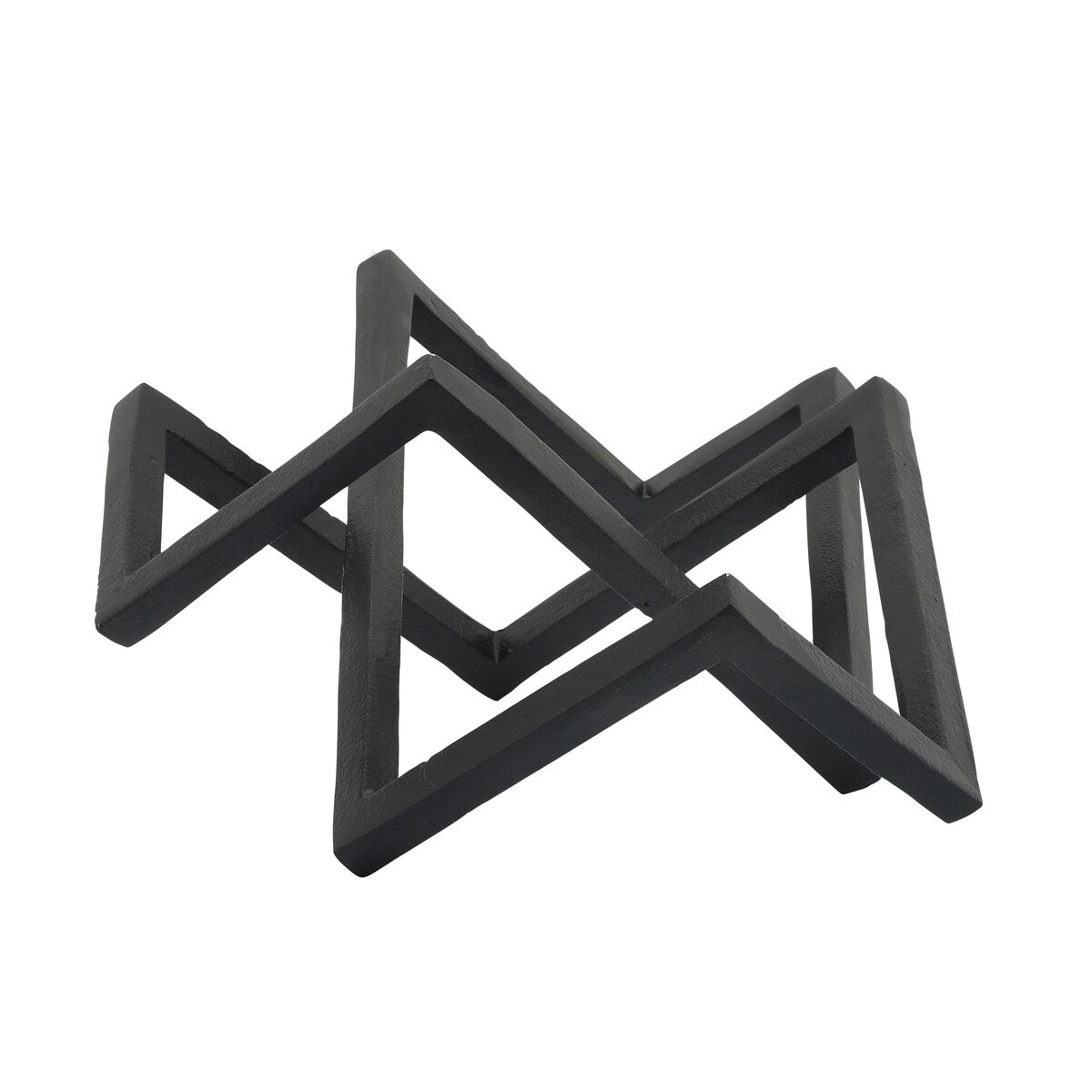 Metal 15" Geometric Decor, Black 6.5"H - 14.0" x 12.0" x 6.5"
