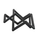 Metal 15" Geometric Decor, Black 6.5"H - 14.0" x 12.0" x 6.5"