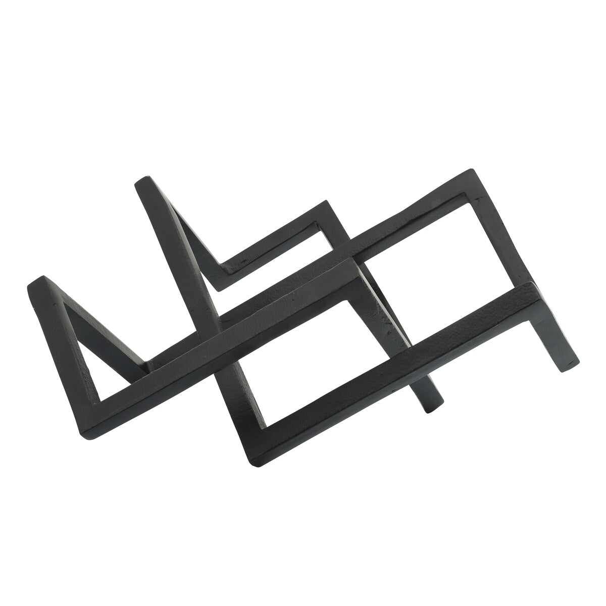 Metal 15" Geometric Decor, Black 6.5"H - 14.0" x 12.0" x 6.5"
