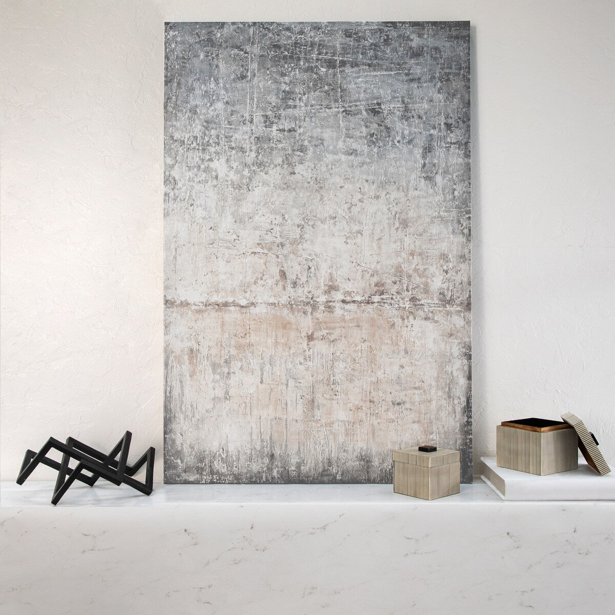 Metal 15" Geometric Decor, Black 6.5"H - 14.0" x 12.0" x 6.5"