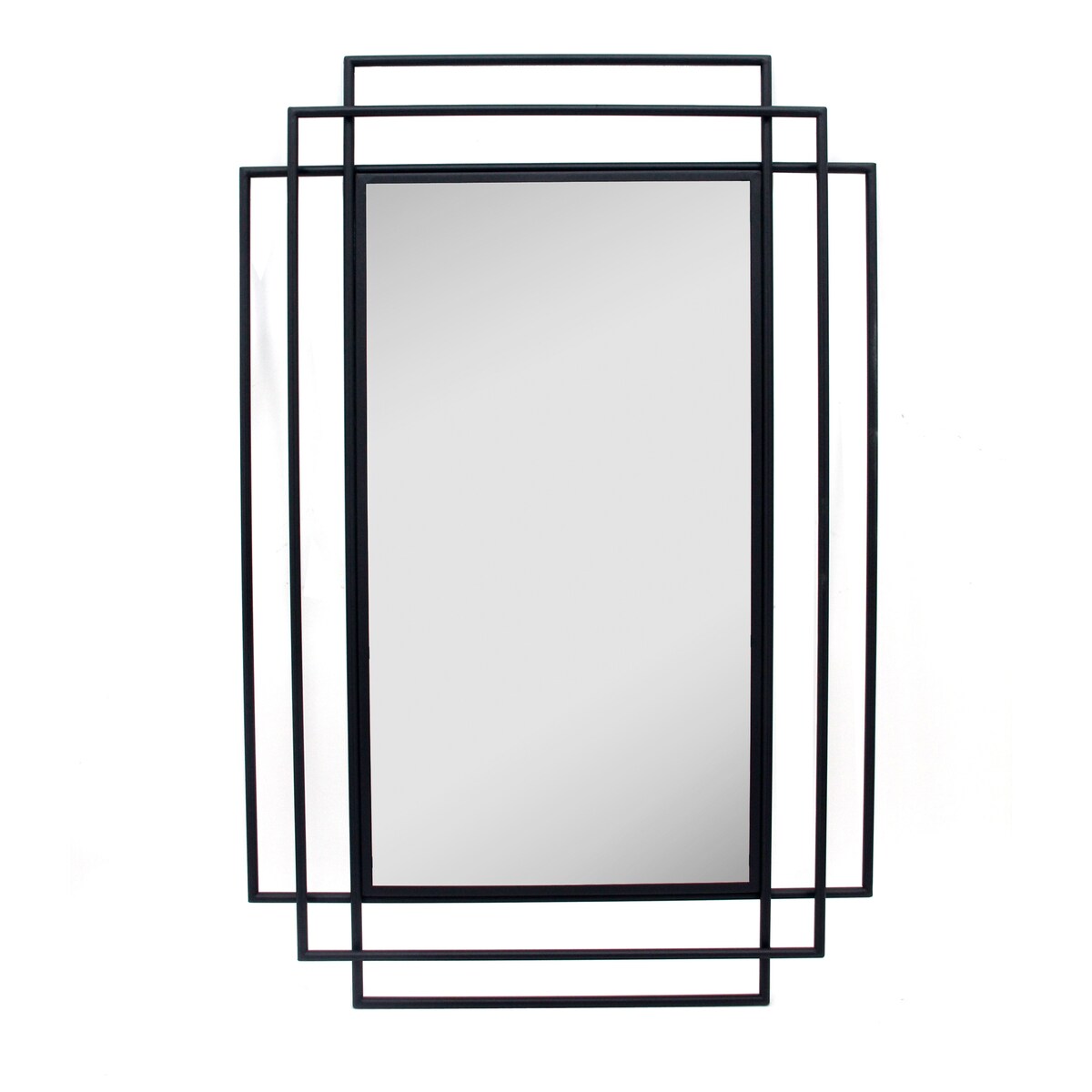 Metal 24" Rectangular Mirror, Black Wb