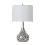 Metal 30" Tear Drop Table Lamp, Silver