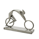 Metal 9"h Racing Man, Silver 7.75"H - 11.0" x 3.0" x 7.75"