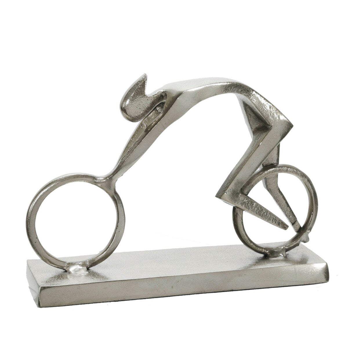 Metal 9"h Racing Man, Silver 7.75"H - 11.0" x 3.0" x 7.75"