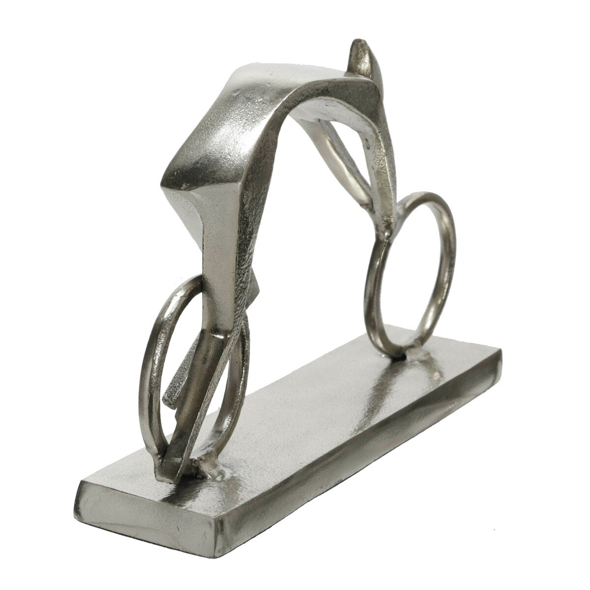 Metal 9"h Racing Man, Silver 7.75"H - 11.0" x 3.0" x 7.75"