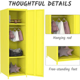 Metal Armoires Locker Cabinet for Kid with Hanging Rod and Shelves