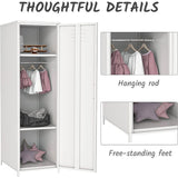 Metal Armoires Locker Cabinet for Kid with Hanging Rod and Shelves
