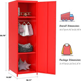 Metal Armoires Locker Cabinet for Kid with Hanging Rod and Shelves