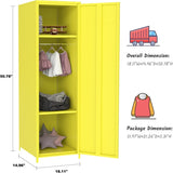 Metal Armoires Locker Cabinet for Kid with Hanging Rod and Shelves