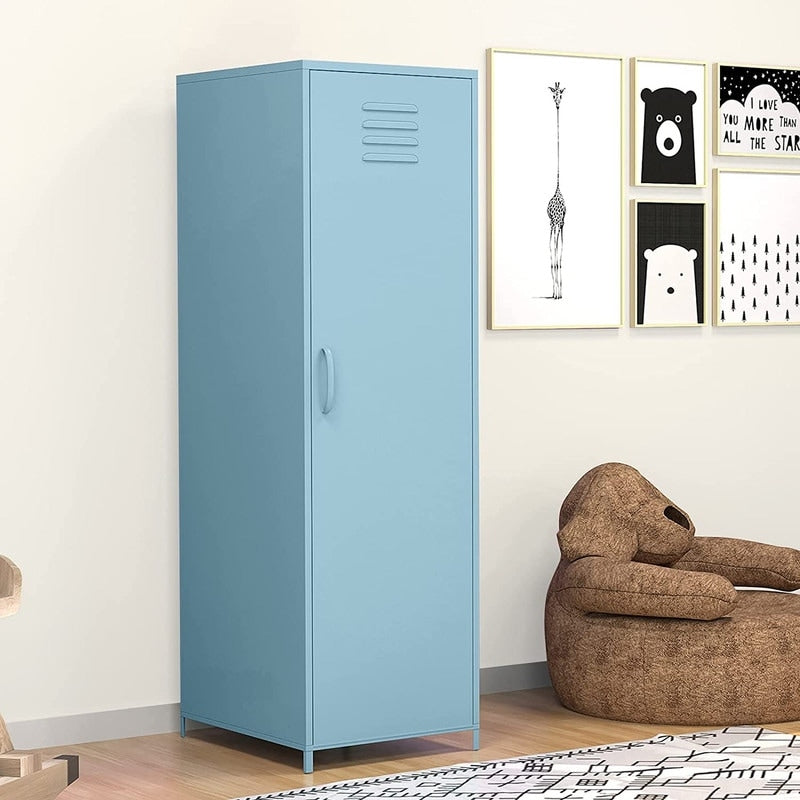 Metal Armoires Locker Cabinet for Kid with Hanging Rod and Shelves