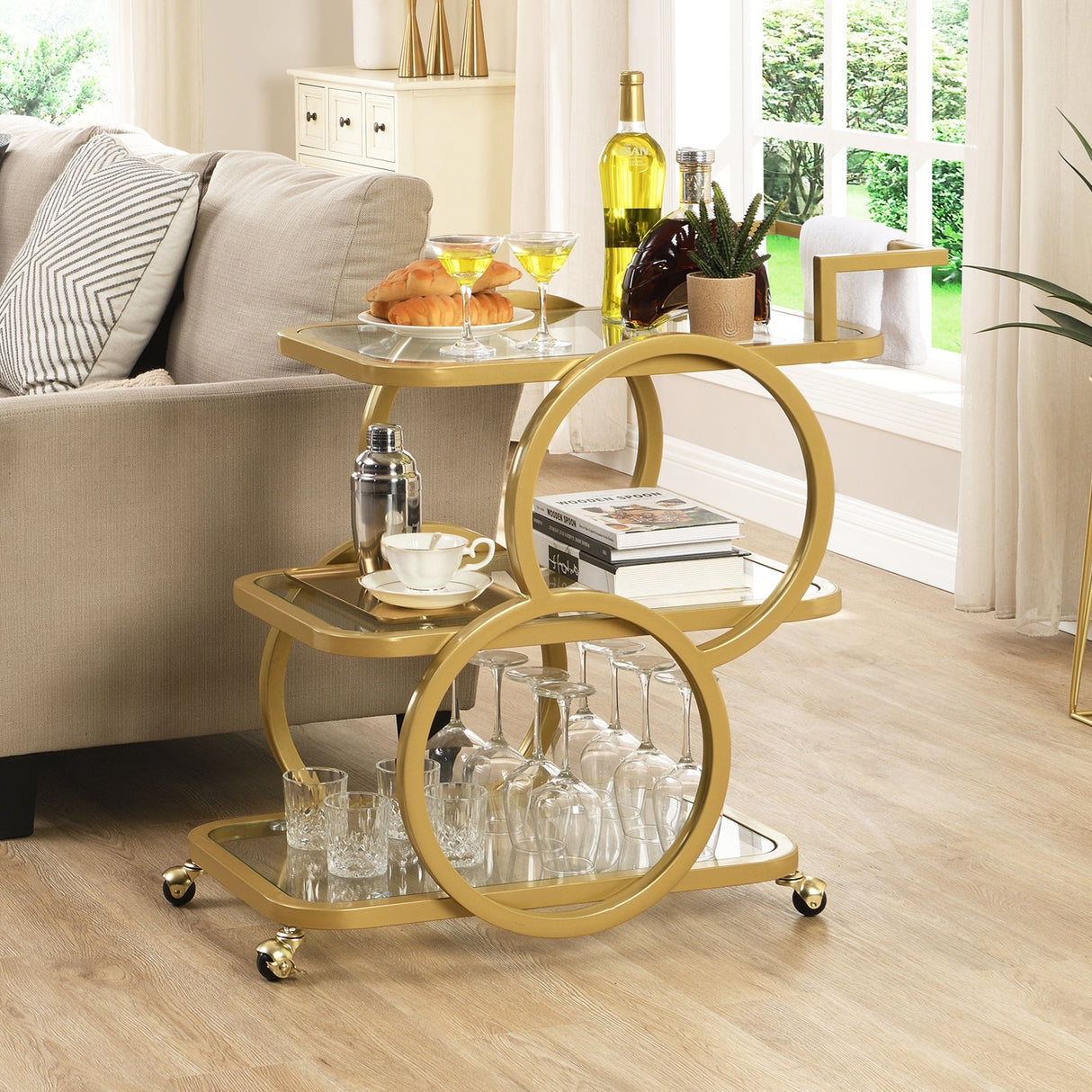 Metal Bar Cart Silver Bar Carts for the Home