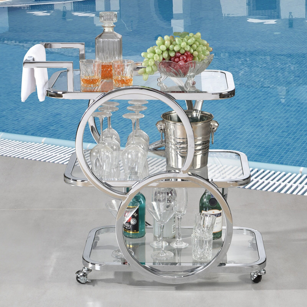 Metal Bar Cart Silver Bar Carts for the Home