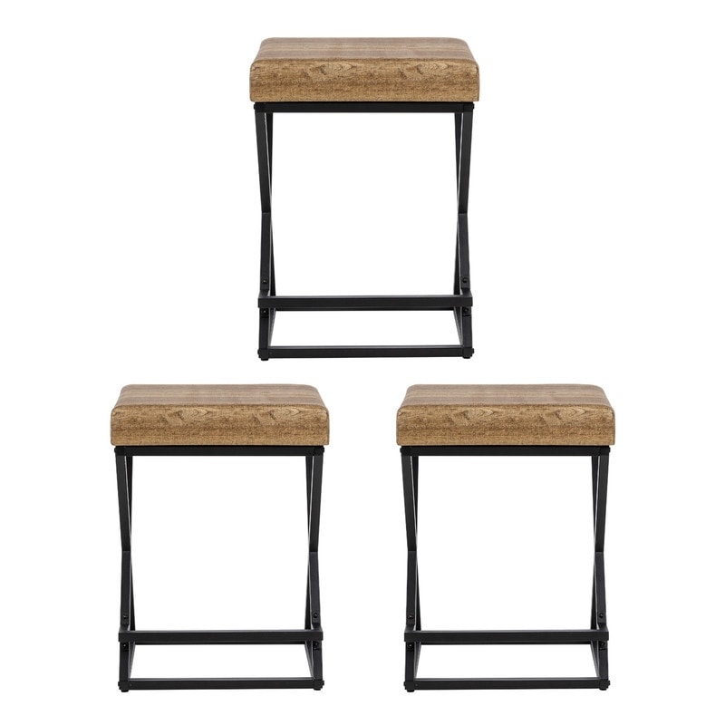 Metal Bar Stool with Footrest(set of 3)