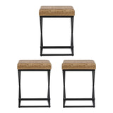 Metal Bar Stool with Footrest(set of 3)