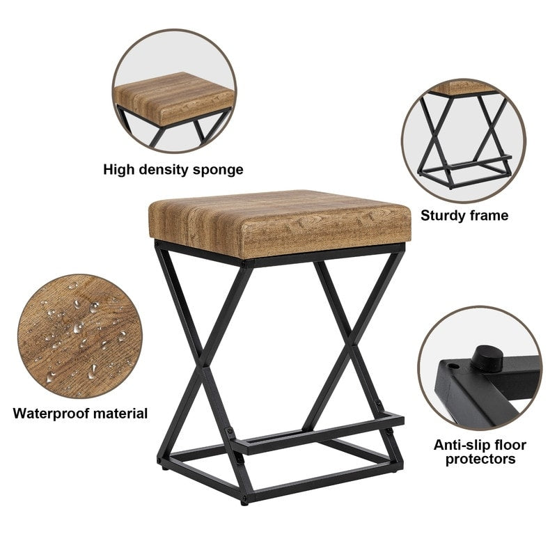 Metal Bar Stool with Footrest(set of 3)