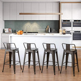 Bar Stools Set of 4,Counter Height Barstools Metal Bar Stools