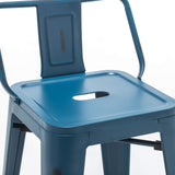 Metal Bar Stools Set of 4,Bar Stool with Low Back for Indoor/Outdoor Barstools