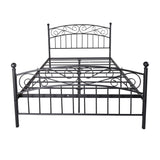 Metal Bed Frame Platform Mattress Foundation With Headboard And Footrest, Heavy Duty,Queen Black 59.84X25.20X3.94In
