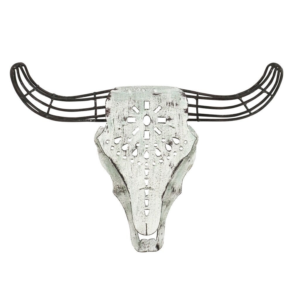 Metal Bull Animal Head Wall Decor - 16"H x 23"W x 3.5"D