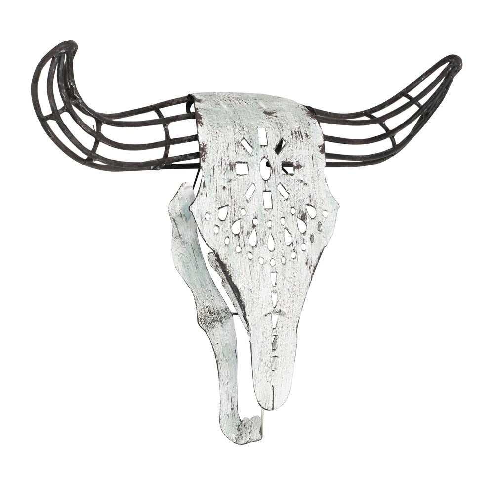 Metal Bull Animal Head Wall Decor - 16"H x 23"W x 3.5"D