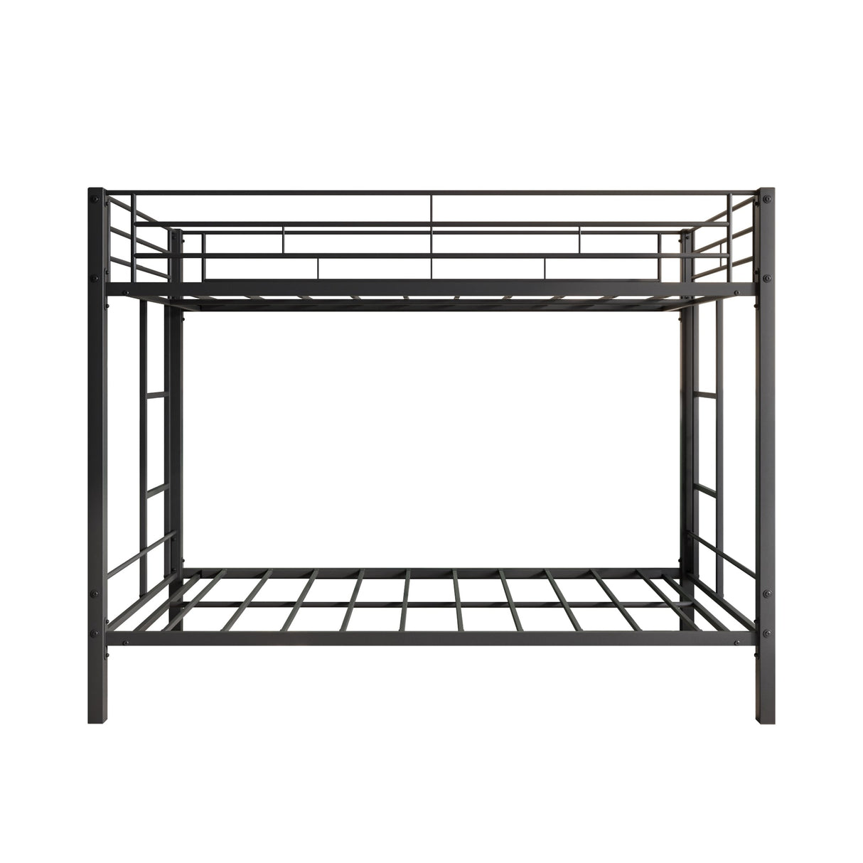 Metal Bunk Bed Twin Over Twin Heavy Duty with shelf and Slatted Support