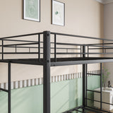 Metal Bunk Bed Twin Over Twin Heavy Duty with shelf and Slatted Support