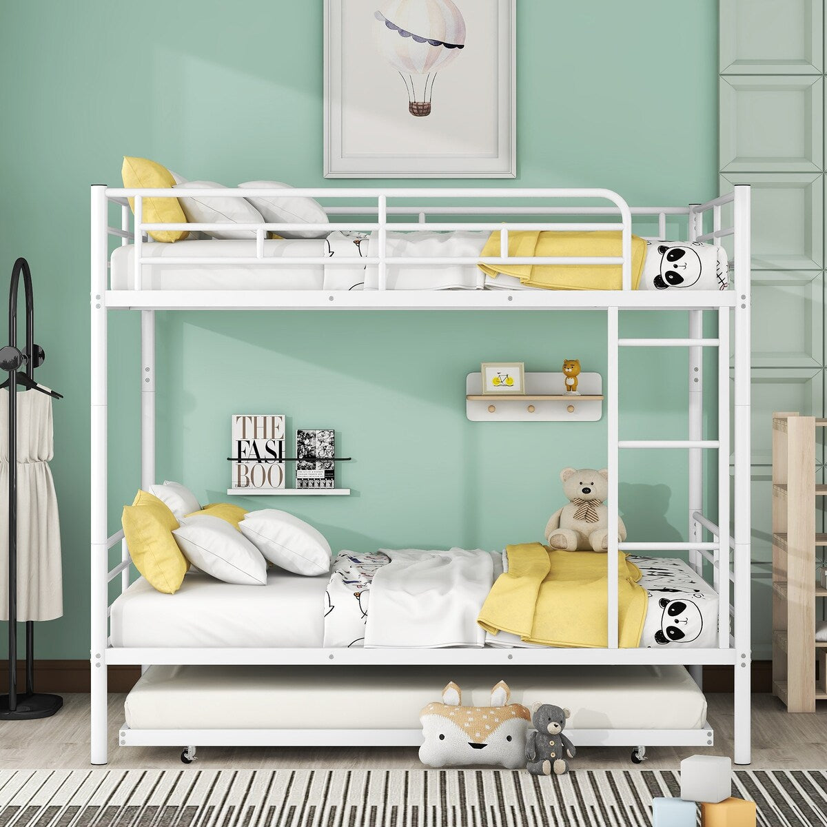 Metal Bunk Bed with Trundle