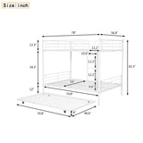 Metal Bunk Bed with Trundle