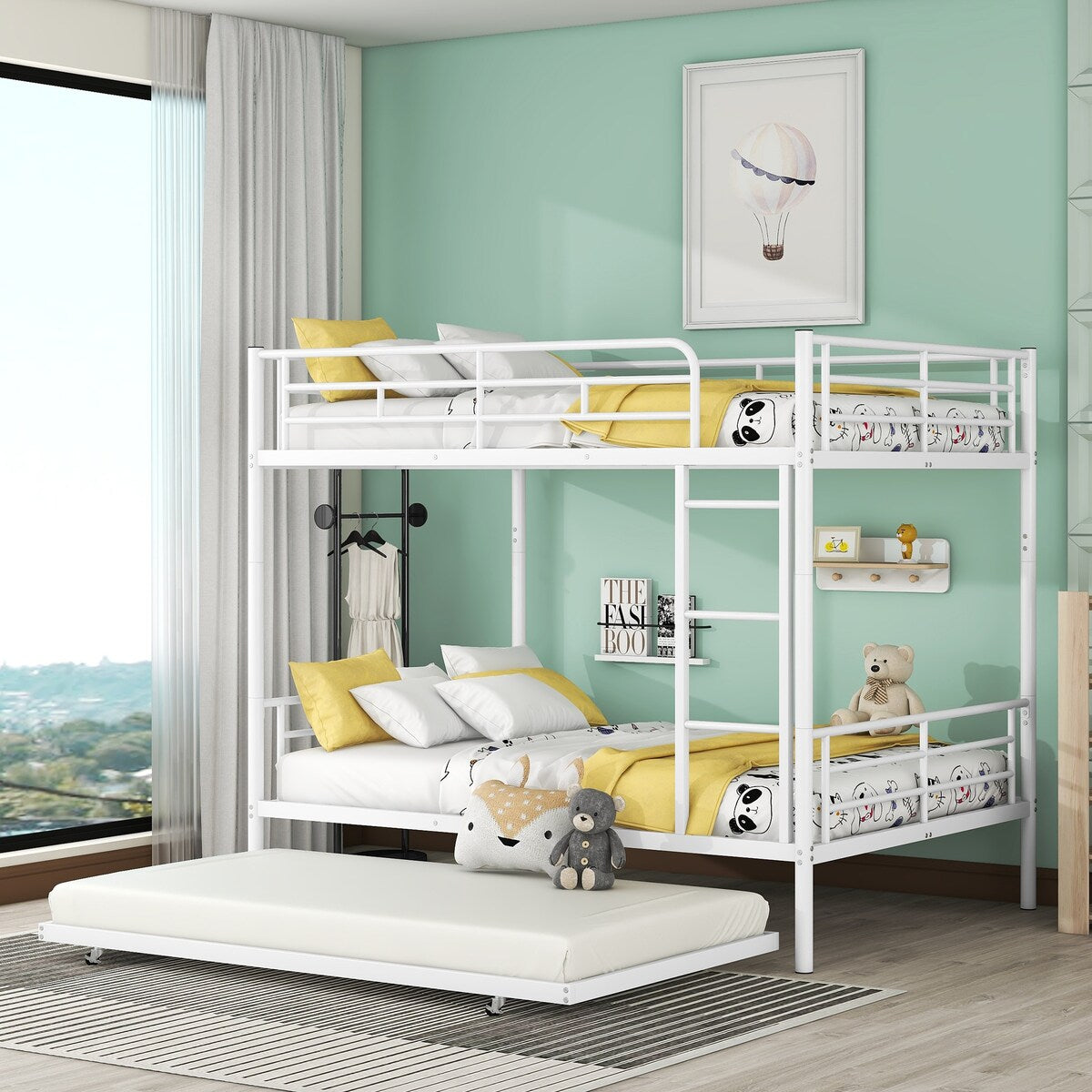 Metal Bunk Bed with Trundle