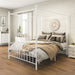 Metal Canopy Bed Frame with Ornate European Style Headboard & Footboard Sturdy Steel Perfectly Fits Your Mattress Easy Assembly
