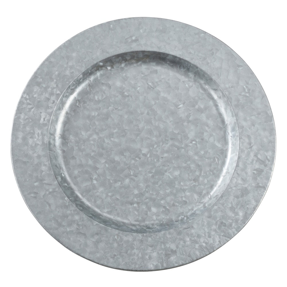 Metal Charger Plates With Polished Galvanized Finish (Set of 4)