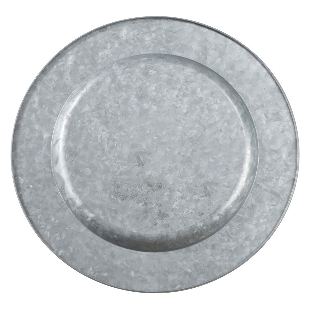 Metal Charger Plates With Polished Galvanized Finish (Set of 4)
