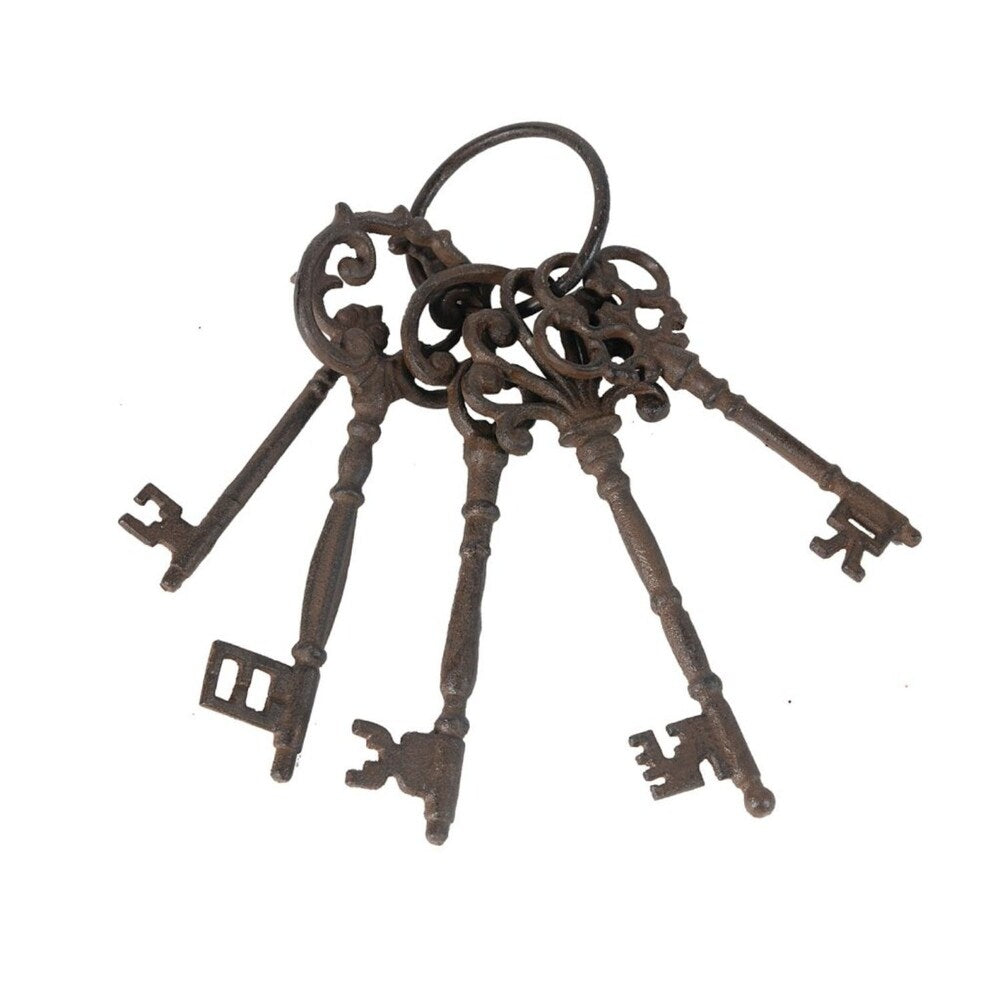 Metal Decorative Bunch of Keys with Antique Details, Bronze