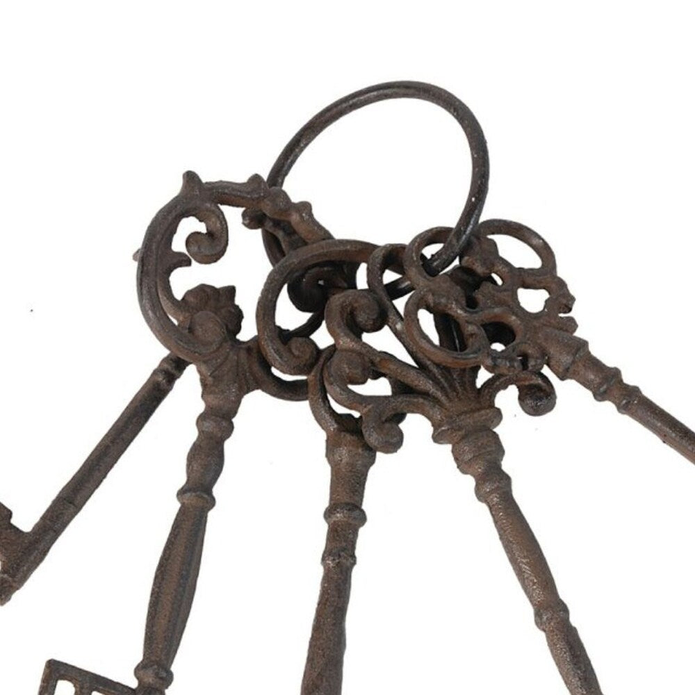 Metal Decorative Bunch of Keys with Antique Details, Bronze