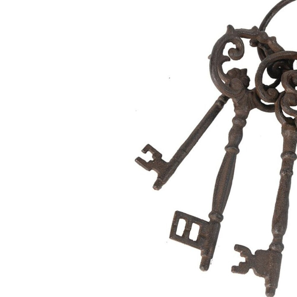 Metal Decorative Bunch of Keys with Antique Details, Bronze