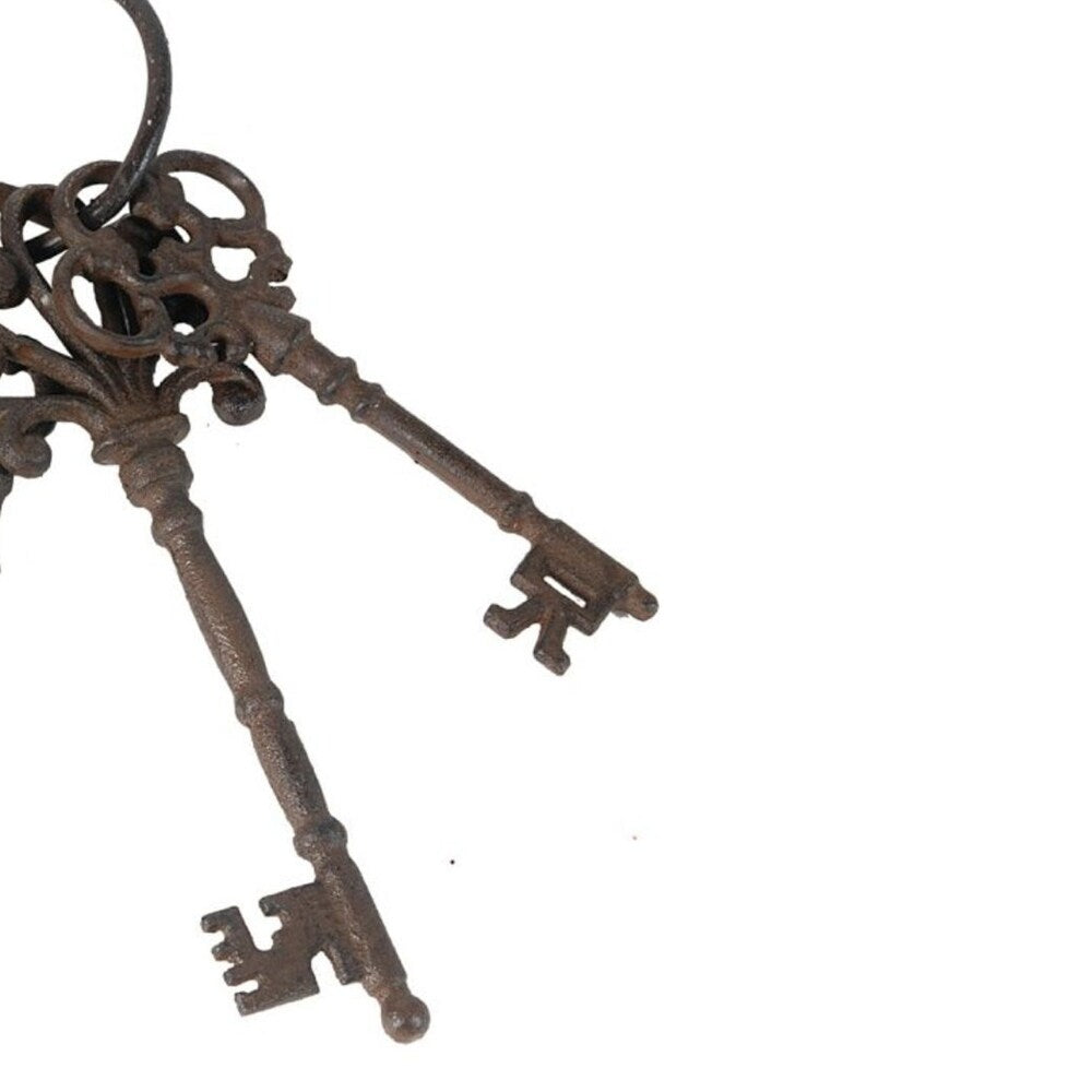 Metal Decorative Bunch of Keys with Antique Details, Bronze