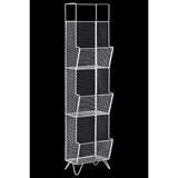 Metal Gloss White Mesh 4-tier Floor Shelf