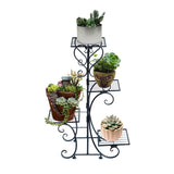 Metal Flower Holder Pot Stand 4 Tier Garden Decoration Display 4 Layer Planter