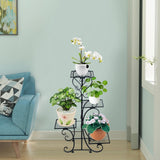 Metal Flower Holder Pot Stand 4 Tier Garden Decoration Display 4 Layer Planter