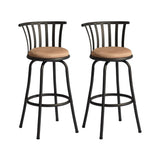 Metal Frame 29'' Swivel Counter Height Bar Stools Set of 2 Metal Frame for Living Room, Kitchen Bar Counter, Brown