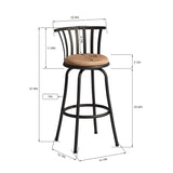 Metal Frame 29'' Swivel Counter Height Bar Stools Set of 2 Metal Frame for Living Room, Kitchen Bar Counter, Brown