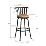 Metal Frame 29'' Swivel Counter Height Bar Stools Set of 2 Metal Frame for Living Room, Kitchen Bar Counter, Brown