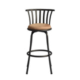 Metal Frame 29'' Swivel Counter Height Bar Stools Set of 2 Metal Frame for Living Room, Kitchen Bar Counter, Brown