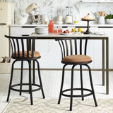 Metal Frame 29'' Swivel Counter Height Bar Stools Set of 2 Metal Frame for Living Room, Kitchen Bar Counter, Brown