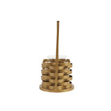 Metal Frame Candle Holder with Glass Hurricane, Large, Gold and Clear