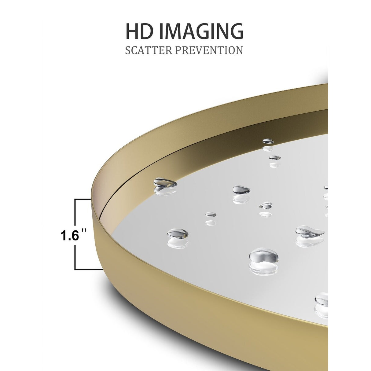 Metal Frame Oval Wall Mirror for Bathroom