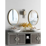 Metal Frame Oval Wall Mirror for Bathroom