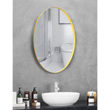 Metal Frame Oval Wall Mirror for Bathroom