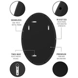 Metal Frame Oval Wall Mirror for Bathroom