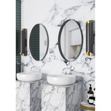 Metal Frame Oval Wall Mirror for Bathroom